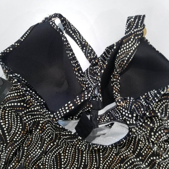 Miraclesuit Black Bronze Age Plunge Underwired Tankini Top 36D - Picture 6 of 8